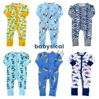 BABYSICAL 0-2 Tahun Boy Series - Sleepsuit Zipper Baju Bayi Baby Jumper Bayi Romper Penpan (3)