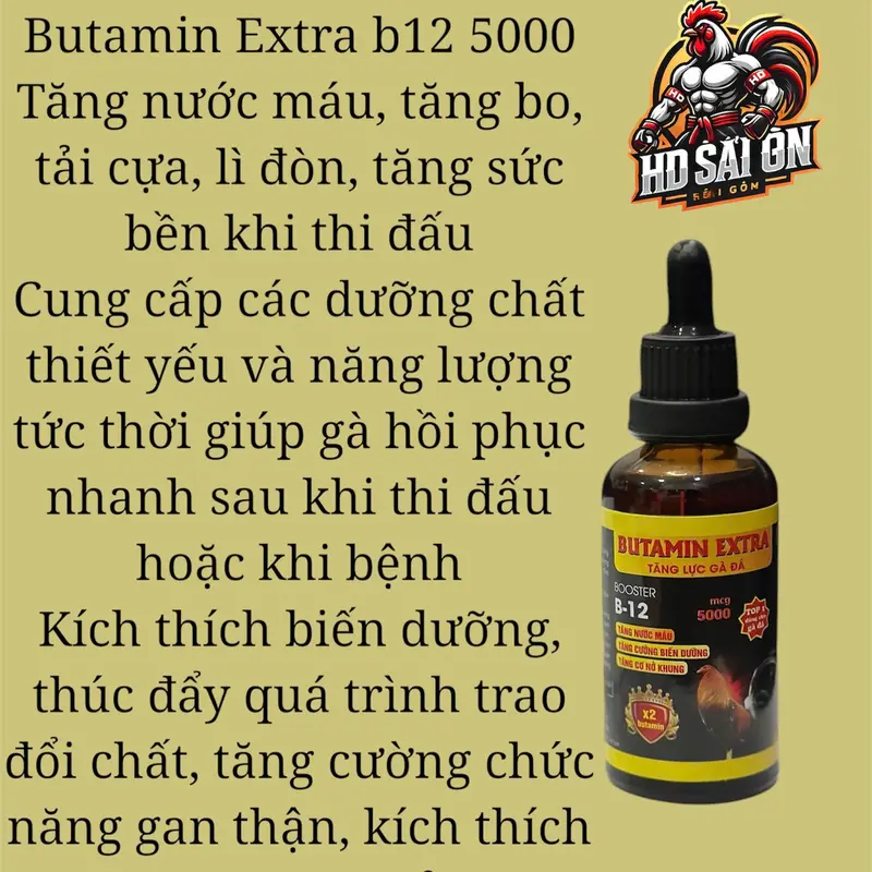 Butamin Extra B12 chai 100ml: Nhập Mỹ - Nuôi gom bo cấp tốc 7 đến 10 ra trận. 0