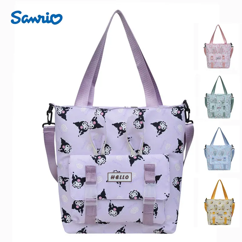 Túi Đeo Chéo, SANRIO, In Hình Hoạt Hình Dễ Thương, Túi Đeo Vai, Túi Xách Kuromi, Túi Tote Sức Chứa Lớn