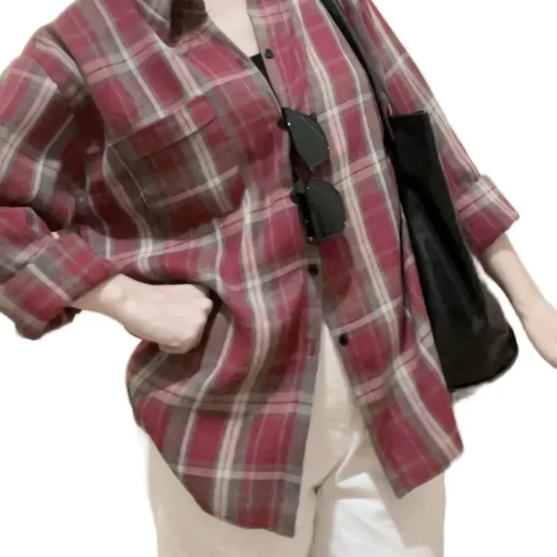 [mở bán] áo sơ mi karo tay dài unisex chất thô mềm