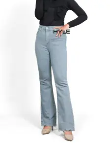 Cutbray Jeans Wanita Panjang Celana Highwaist Stretch Premium Denim Vintage Korean Style Old Money Flare Pants Dress Well Overdressed