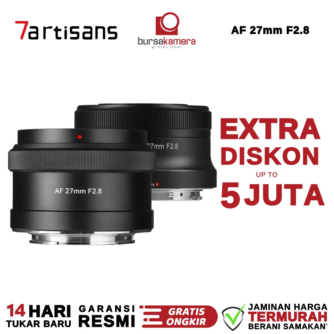 7Artisans AF 27mm f2.8 for Sony E APSC 7Artisan 27 mm f/2.8 7Artisans AF 27mm F2.8 For Fuji  AF 27mm F2.8 For Nikon GARANSI RESMI