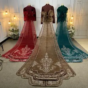 Ekor Cheongsam Bordir Prodo Crenoline / bahan 3lapis 3lembar 2susun / 2 tingkat / Ekor kebaya / Gaun pengantin elegan & mewah / Pelengkap kebaya Pengantin