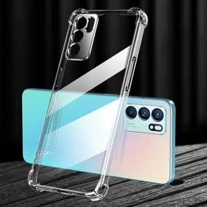 Casing Silikon Anti Crack Bening untuk Oppo A16, A37/Neo9, A39/A57, F1S, F7, Reno 7Z, Reno 4F/F17 Pro, Reno 5F/A94, Reno 6 4G, Reno 6 5G, A3S, A5S/A7, F11, F11 Pro, F1S/A59, A16E/A16K, F5, Reno 3 Pro - Transparan