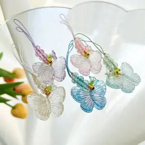 【COD】Model terbaru 2026 Rantai Ponsel Pendek Motif Bunga Kupu-kupu untuk Wanita, Rantai Ponsel Sederhana dan Ringkas, Tali Ponsel Antik