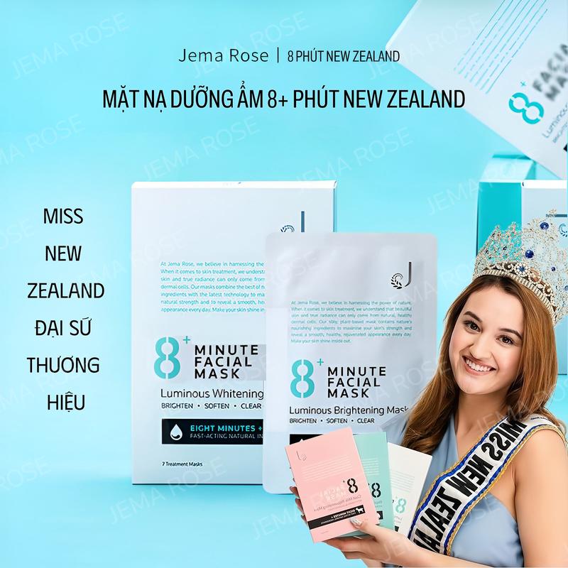 Mặt nạ hỗ trợ trắng da Jema Rose 8 Minute+ Luminous Whitening Mask 25ml 2