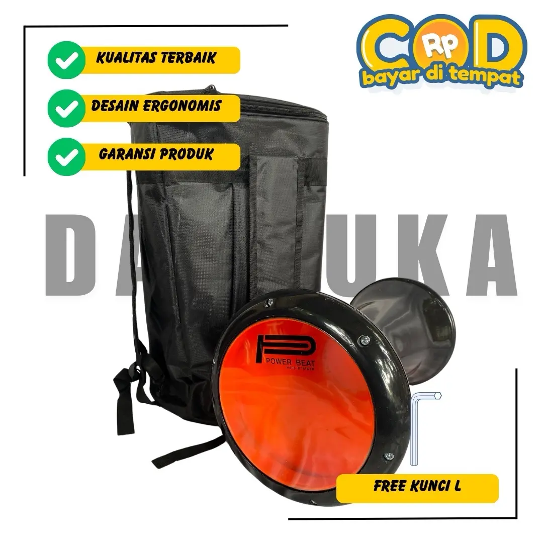DARBUKA 8 INCI HITAM GILAP + TAS/KUNCI L