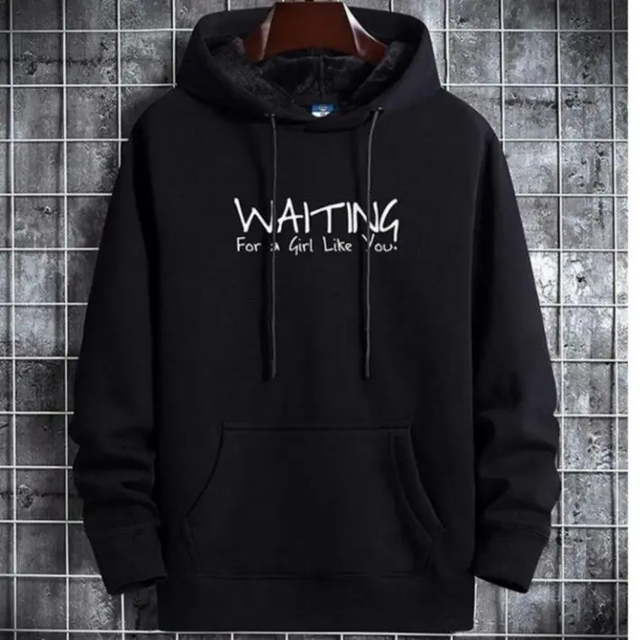 sweater hoodie waiting/hoodie pria/hoodie bahan flecee/hoodie korea