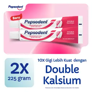 [SALE!] Pepsodent PASTA GIGI Pencegah Gigi Berlubang Anti-cavity Toothpaste dengan Double Kalsium 225G Twin Pack