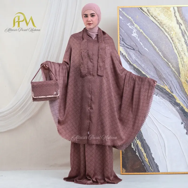 APM - Mukena Dewasa Mewah Santorini Silk 3in1 Lasercut Rayyan Series 6