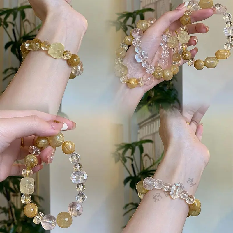 Wealth-Accumulating Multi-gemstone Bracelet! Fashionable DIY-strung Natural Stone Bracelet, Helping to Attract Luck and Wealth and Boost Good Fortune.