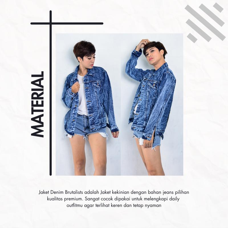 Jaket Jeans Pria Denim Jacket Distro Full Printing Motif Polos 5
