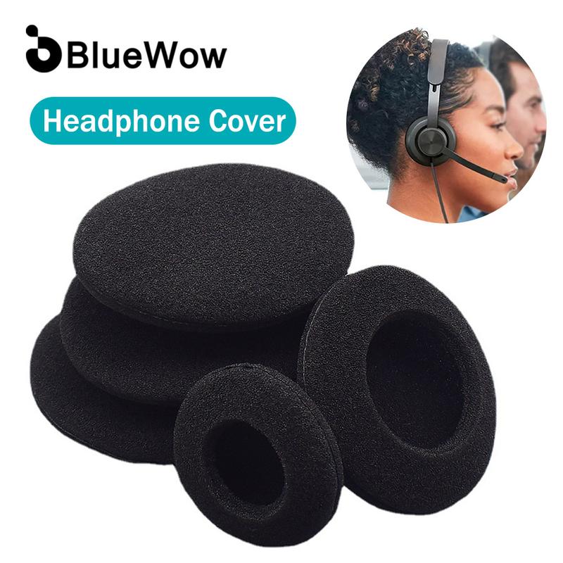 Mẹo tai nghe BlueWow, miếng đệm tai bằng bọt biển mềm, nắp tay áo tai, nắp bọt biển thay thế, mẹo đường kính ngoài 3,5cm-6cm