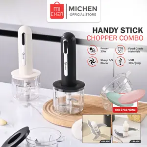 Chopper Penggiling Daging Elektrik Blender Bumbu Multifungsi 4 in 1 Penghalus Bumbu Daging Dan Makanan