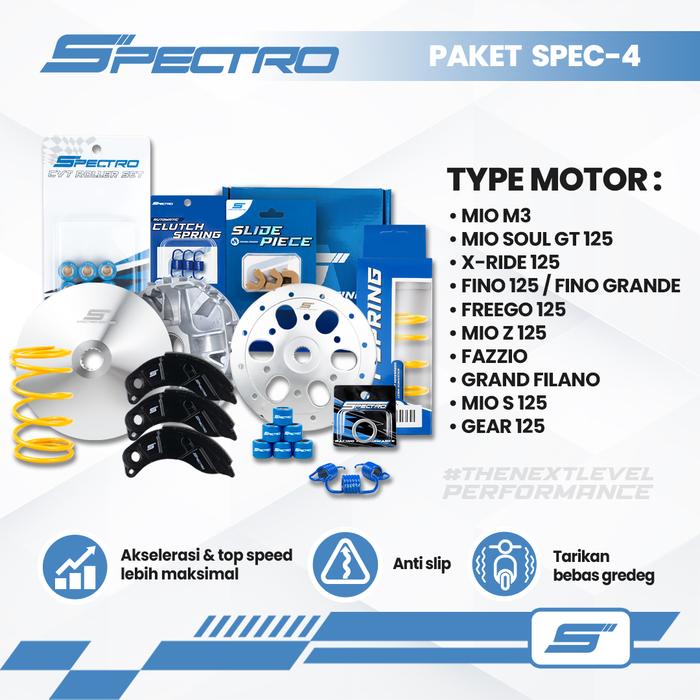 Gambar Spectro Paket CVT Spec 4 Mio M3 S Z X-Ride Soul GT Fino 125 Filano Pulley Kampas Roller 2PH - MIO 125 SERIES, 8 gram dari Spectro Official Store Kota Depok Tokopedia