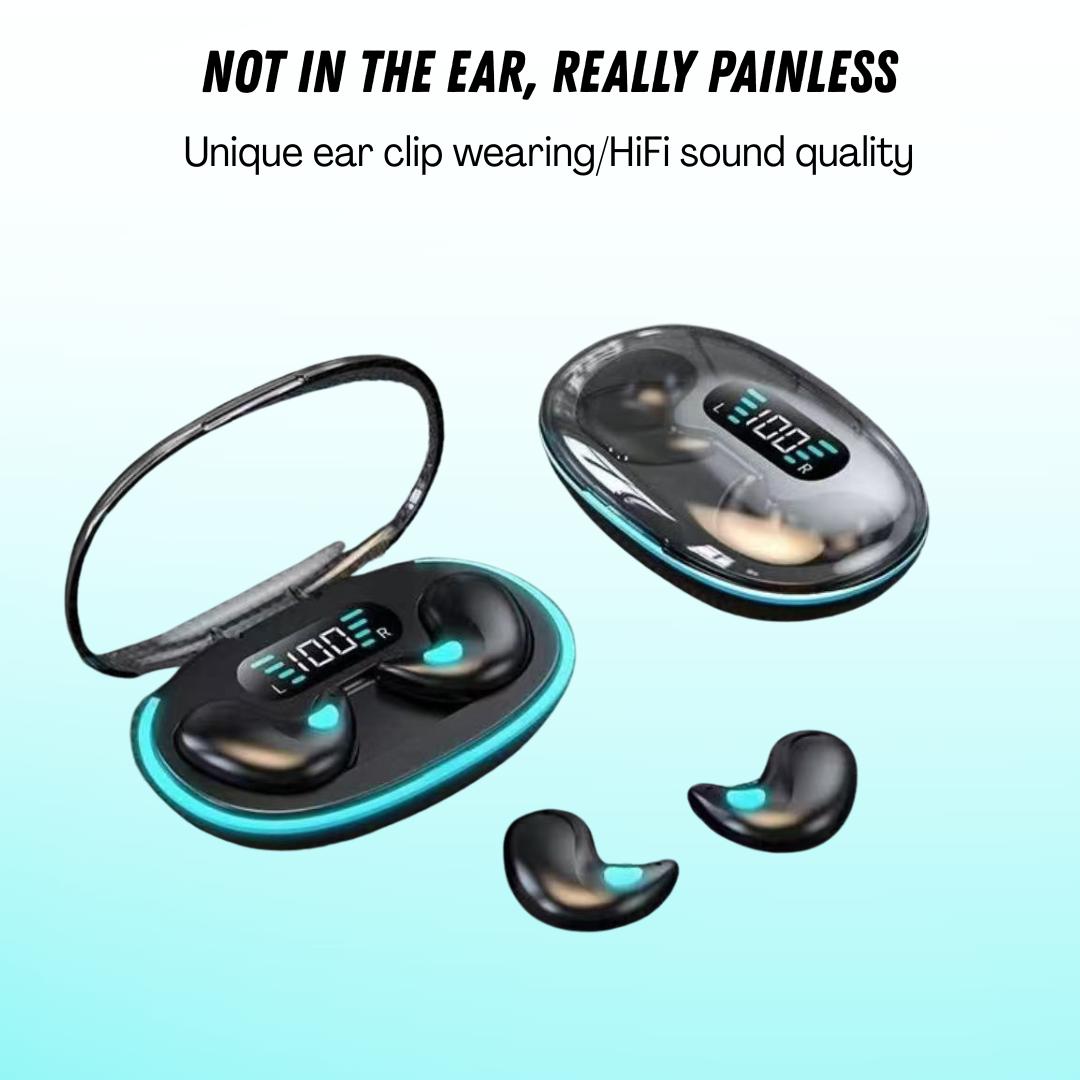 GOAT-X55 TWS Headset Bluetooth Earphone Earbud Nirkabel Tak Terlihat dengan Layar LED Hi-Fi Quality Extra Bass Pengurang Kebisingan Kait Telinga