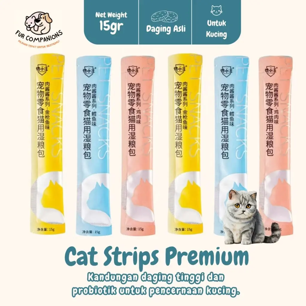 Cat Strips Premium 15 gr Murah Dengan Prebiotik Pencernaan