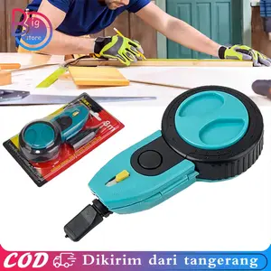 Sipatan Lot Benang Tinta 8m Sipatan Benang Tinta Otomatis Carpenter Ink Marker Alat Pertukangan Kayu