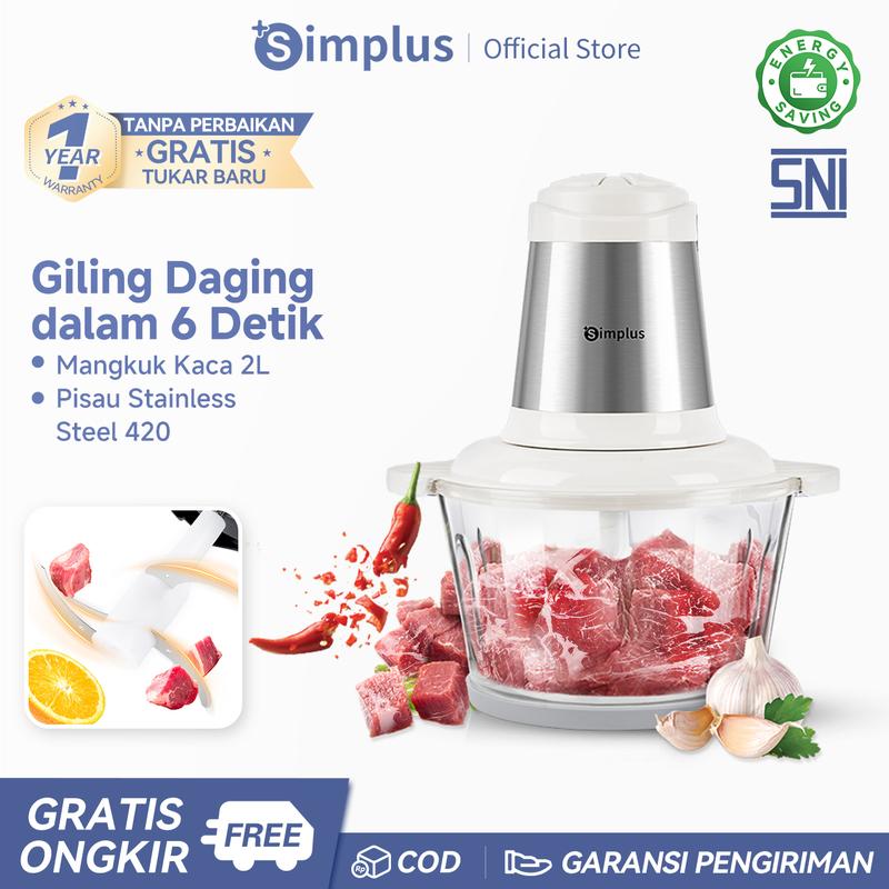 【PROMO SPECIAL】Simplus Chopper Stainless 2L Blender Daging 300W Food ...