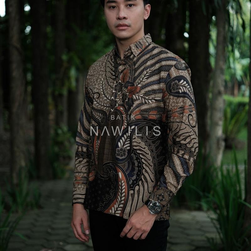Baju BATIK NAWILIS Kemeja Panjang Pria Slimfit Lapis Furing Premium Motif SATRYO PININGIT 3