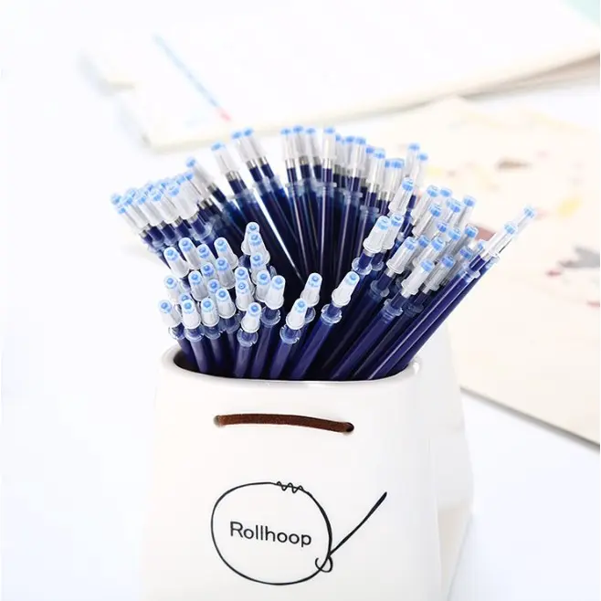 MSS -(COD) BUNDLING 1PCS 12PCS Pena Gel 0.55mm Standard Pulpen Gel Standard Bolpoin Cair Alat Tulis Sekolah Bolpen Warna Hitam Biru Merah Murah Plastik 3