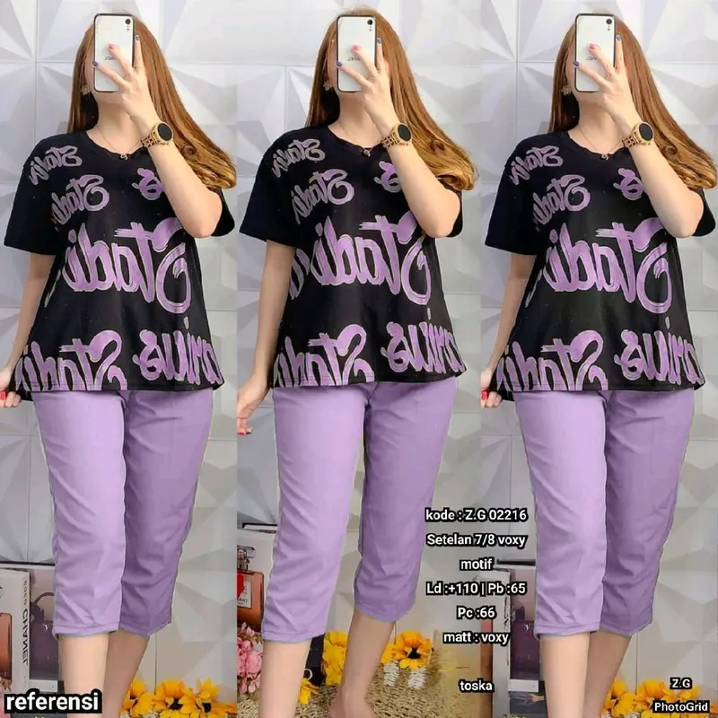 Setelan Celana Pendek Voxy Motif 4