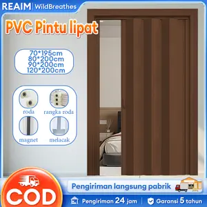 【Persiapan untuk pengiriman】Pintu Lipat Pvc Geser sunyi pintu kamar mandi Anti Karat Folding Door Bahan Yang Menebal Tidak perlu pengeboran Mudah dipasang Garansi 5 Tahun