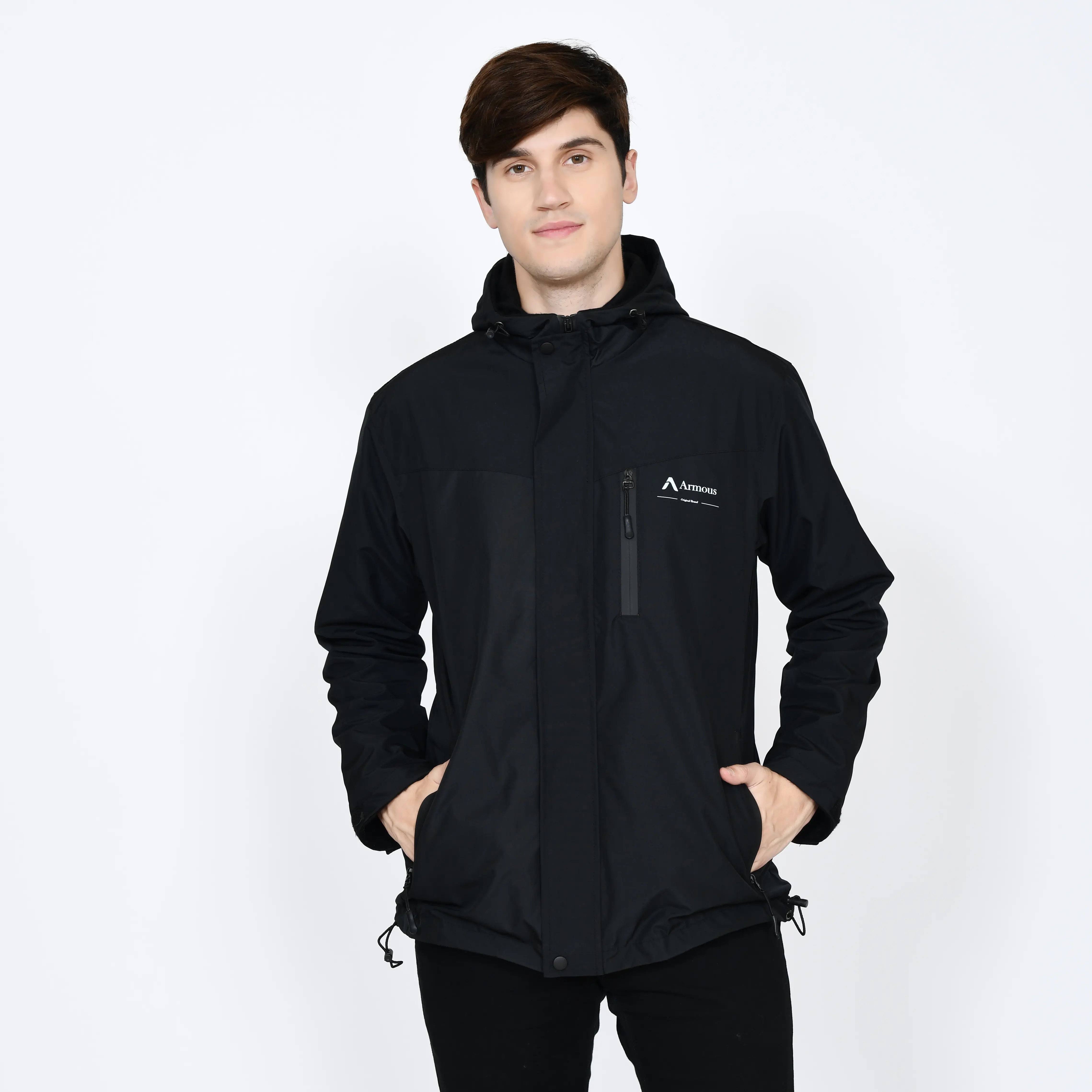 Armous Jaket Parasut Pria Windbreakers Outdoor Bahan Taslan Tebal Premium Waterproof Lembut Nyaman troublemaker hurricane motor jaket  cybernetic Panjang Gunung Keren Casual