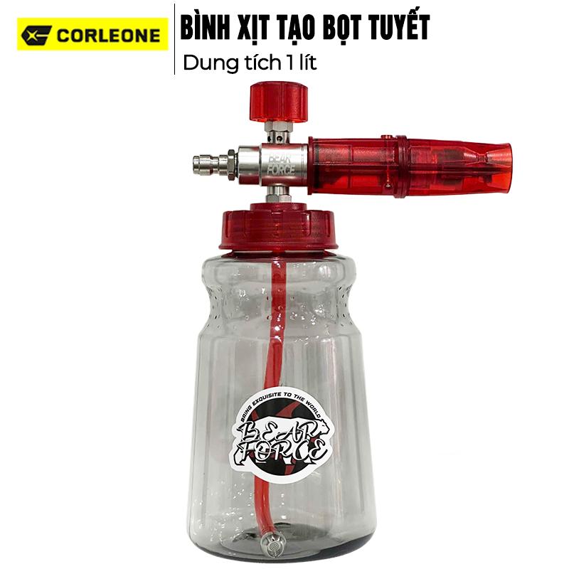  Bình foam kiểu mới tạo bọt tuyết chuyên nghiệp nhựa PA trong suốt toàn thân 1 lít chỉnh tia C0004-68 tâm phun 1.2mm gắn vòi phun xịt rửa của máy rửa xe công suất cao bình xịt bọt cho máy rữa xe giúp tạo bọt nhanh 