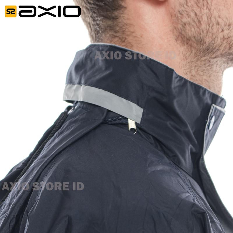 Jas Hujan Axio Navy Original Bahan Lebih Tebal Waterproof High Protection Biru 5