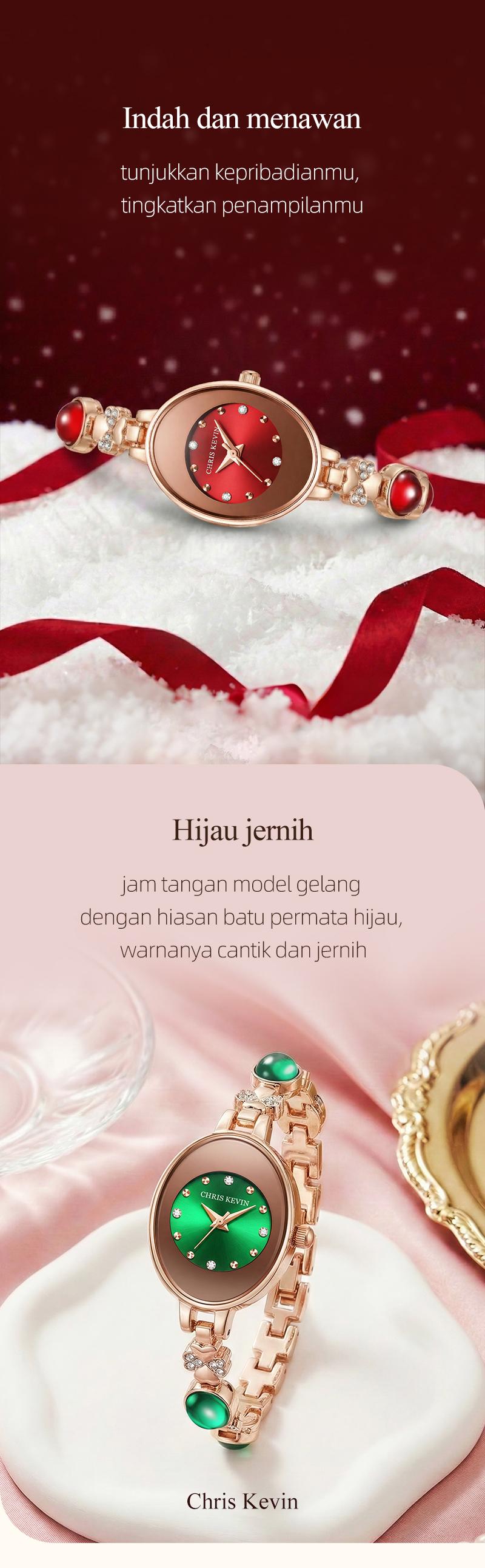 CHRIS KEVIN[COD]jam tangan wanita bergaya klasik retro, elegan, mewah ringan, tahan air, dengan desain perhiasan yang anggun