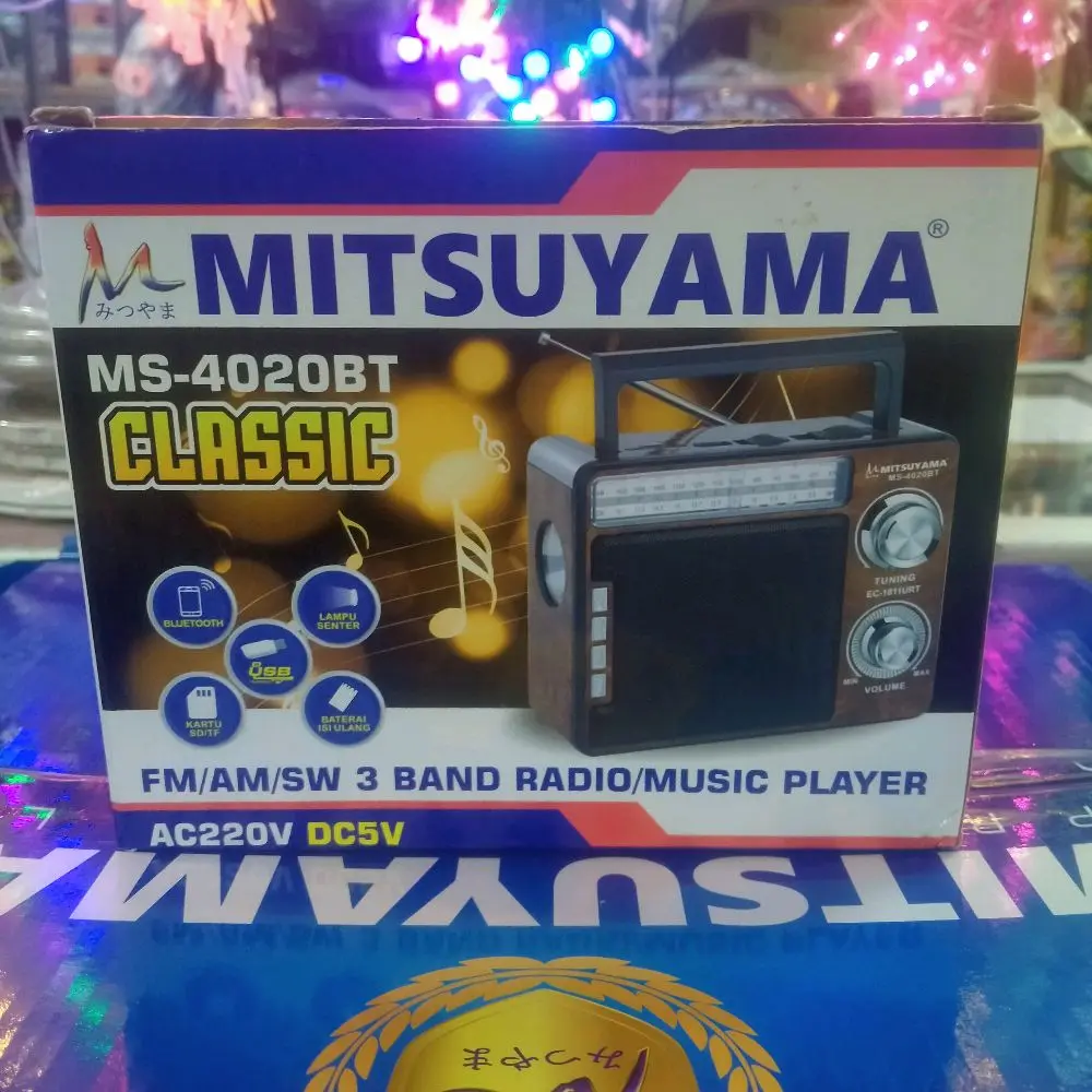 Mitsuyama MS-4020BT Classic Radio FM/AM/SW 3 Band dengan Player Musik AC220V DC5V