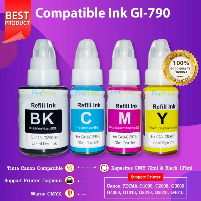 TINTA GI-790 PREMIUM REFILL PRINTER CANON G1010 G2010 G3010 G4010 790