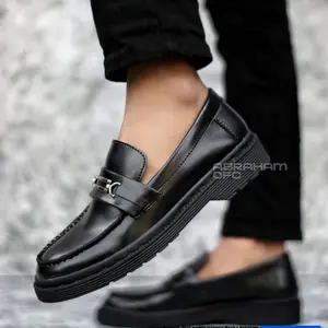 ABRAHAM Sepatu Loafers Docmart Formal Pantofel Hitam Pria Kerja Merah Shoes Shoes