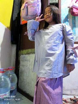 Product Review of Hoofla Kids - Setelan Blouse dan Rok Naura Anak Perempuan 3-12 Tahun Maroon Navy Syari Elegan Lebaran Crinkle - Muslim, Gamis from n**a 0