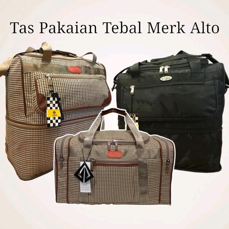 Tas Pakaian Besar / Tas Lipat & Besar Alto / Tas Pakaian Motif Kotak 2 Tingkat / Tas Jinjing / Tas Mudik Besar Umroh Haji Travel Pria 0