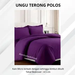 Bed Cover Selimut Saja Polos warna Putih Pink Abu Hitam Lilac Coklat Sage Ungu Skyblue 2tone Mix warna Terlaris ukuran small 120x220 single 150x220 dan king 200x220 Bedcover