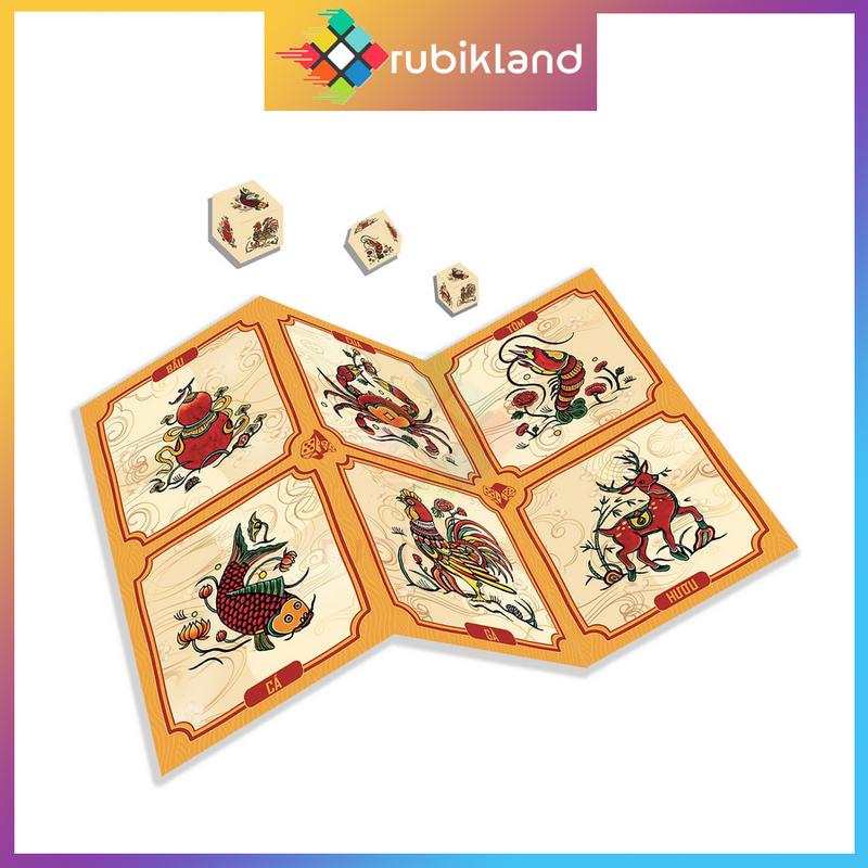 Bộ Đồ Chơi Bầu Cua Tôm Cá Cọp Cao Cấp Bàn Cứng Cáp Trò Chơi Giải Trí Ngày Tết Nhóm Bạn Boardgame