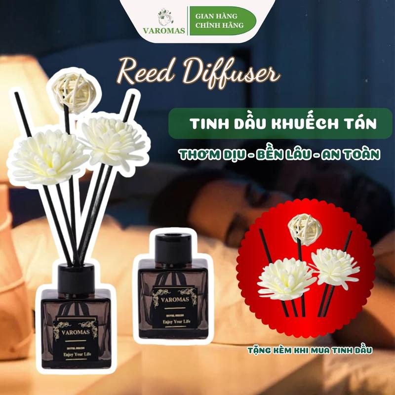Lọ Khuếch Tán Tinh Dầu Thơm Phòng Thiên Nhiên VAROMAS Bản Sang Trọng Que Gỗ Tự Khuếch Tán Thanh Lọc Không Khí Dung Tích 50ml và 200ml KT32 KT60