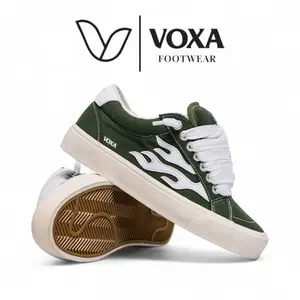 Voxa - Armagedon Olive White Sepatu Sneakers | Sepatu Gemuk | Casual Pria Wanita FREE KAOS KAKI