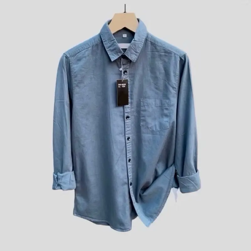 Kemeja Casual Pria Panjang Premium Polos Katun Twill - Kemeja Lengan Panjang Formal