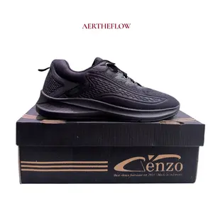 Cenzo Aetherflow Sepatu Sekolah Sneakers Hitam polos Full black new edition