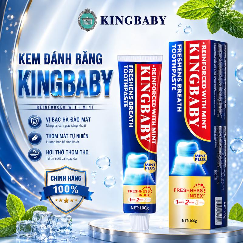 Kem Đánh Răng KINGBABY Bạc Hà Mix Đào Mật & Hoa Anh Đào Làm Thơm Miệng Và Giảm…