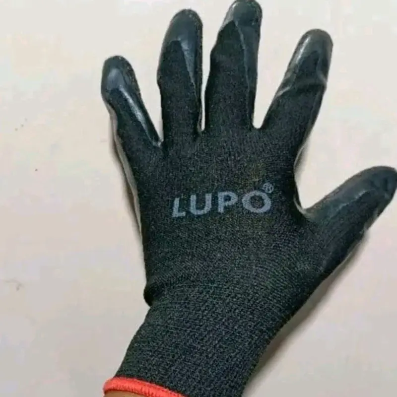 Random 12 pasang sarung tangan Kerja lupo karet tebal sarung tangan kerja berkebun anti benda tajam 3