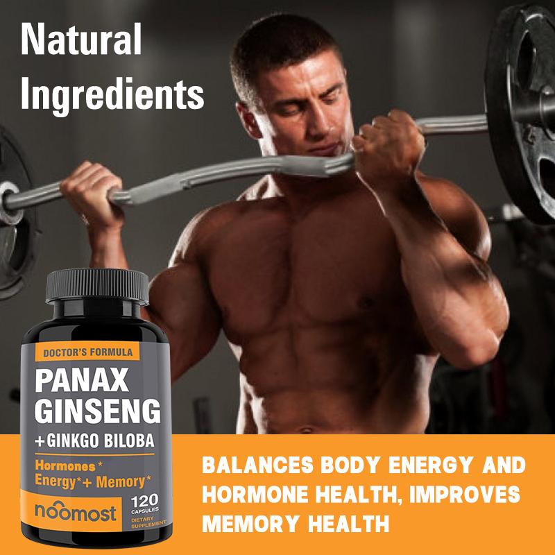 Panax Ginseng + Ginkgo Biloba Capsules Supplements - Memory.Energy. Hormones.  - 30/60/120 Capsules 2