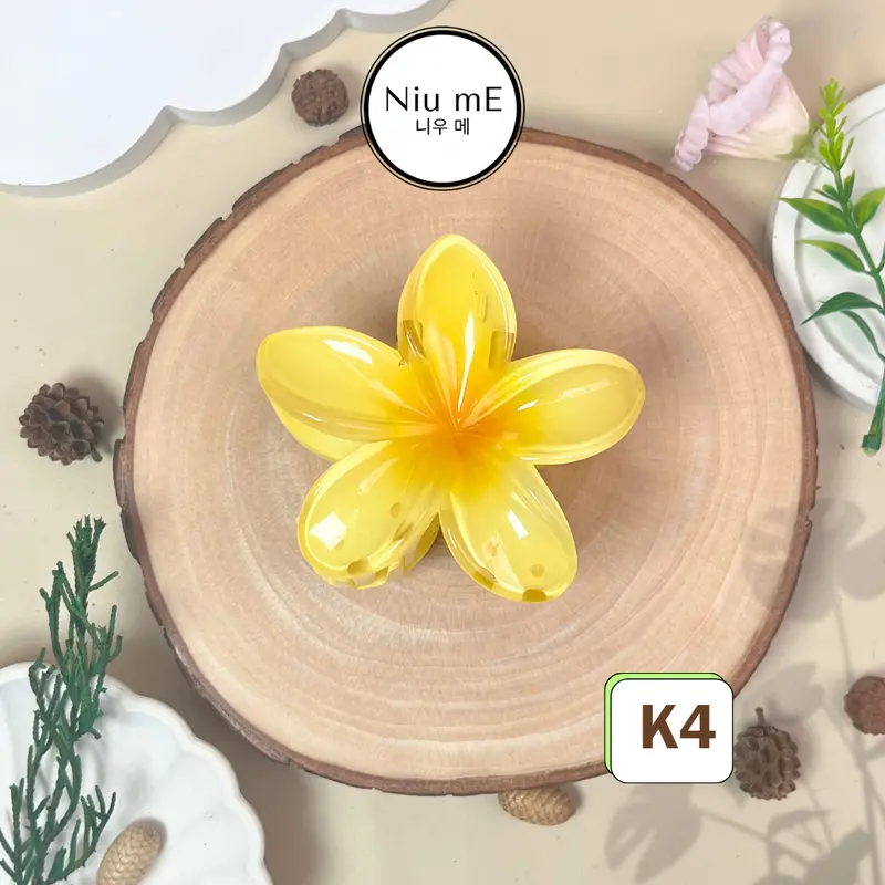 Jedai Kamboja / Jepit Bunga Kamboja / Jepitan Orchid Hair Clip Aesthetic Korean Style Jedai Acrylic Gradien Manis Elegan Hadiah Wanita Plastik Manik  Akrilik 4