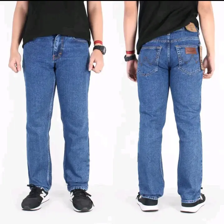 Celana Jeans Panjang Pria Regular/Celana Jeans Pria Reguler/Celana Jeans Standar Panjang Distro Denim fit Nyaman lembut tebal  Abu Biru Muda Hitam Pekat 1