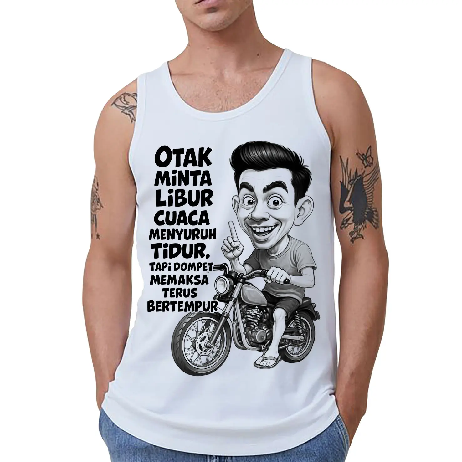 SINGLET PRIA DEWASA / KAOS DALAM PRIA / T-SHIRT DISTRO / SINGLET PRIA MURAH / OTAK MINTA LIBUR