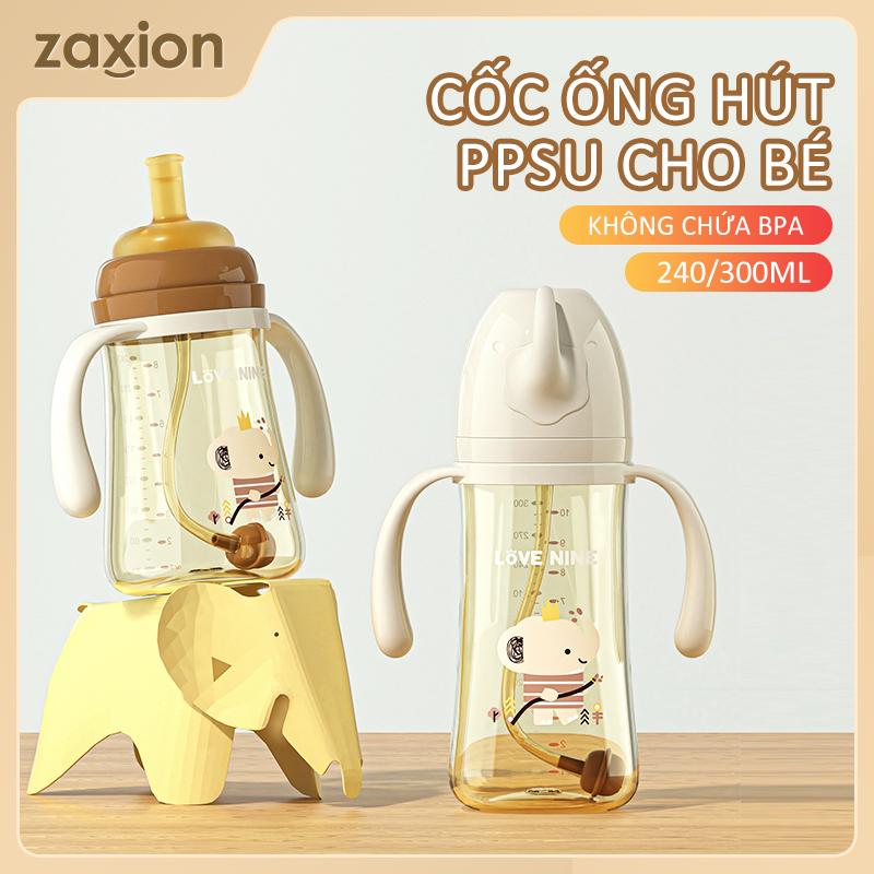 Cốc Uống Nước PPSU Cho Bé – Không chứa BPA 240 300ML ống hút kèm bi trọng lực tay cầm xoay linh hoạt phù hợp cho bé từ 7 tháng tuổi trở lên họa tiết giao ngẫu nhiên