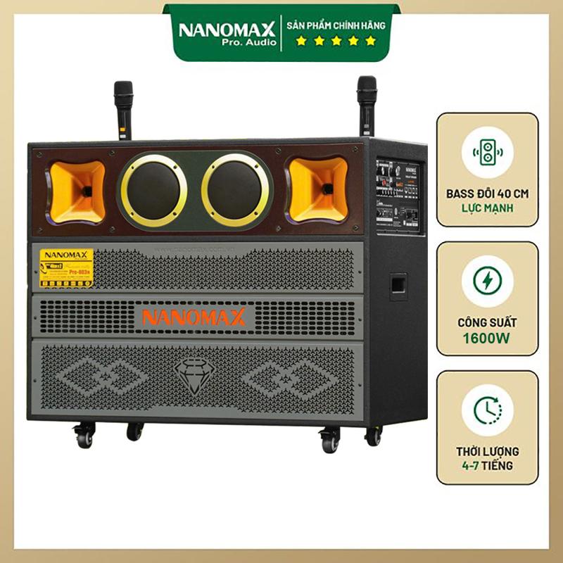  Loa Kéo Karaoke 4 Tấc Đôi Nanomax Pro-803N Âm Thanh Hoàn Hảo Công Suất Lớn 1600W Củ Loa Kem Nghe Nhạc loa  keo loa  kéo nanomax pro 803b 